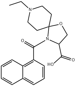 8-ethyl-4-(naphthalene-1-carbonyl)-1-oxa-4,8-diazaspiro[4.5]decane-3-carboxylic acid Struktur