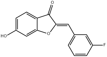 (2Z)-2-(3-fluorobenzylidene)-6-hydroxy-1-benzofuran-3(2H)-one Struktur