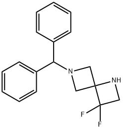 6-BENZHYDRYL-3,3-DIFLUORO-1,6-DIAZASPIRO[3.3]HEPTANE Struktur