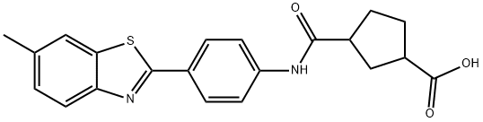 3-{[4-(6-methyl-1,3-benzothiazol-2-yl)anilino]carbonyl}cyclopentanecarboxylic acid Struktur