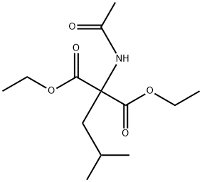 2-Acetylamino-2-isobutyl-malonic acid diethyl ester Struktur