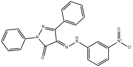 4-[(3-nitrophenyl)hydrazono]-2,5-diphenyl-2,4-dihydro-3H-pyrazol-3-one Struktur