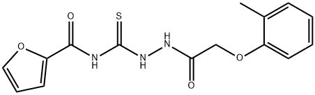 N-({2-[(2-methylphenoxy)acetyl]hydrazino}carbonothioyl)-2-furamide Struktur