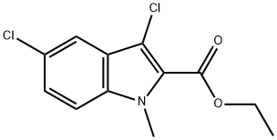 3,5-Dichloro-1-methyl-1H-indole-2-carboxylic acid ethyl ester Struktur