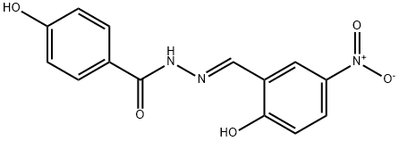 4-hydroxy-N'-(2-hydroxy-5-nitrobenzylidene)benzohydrazide Struktur