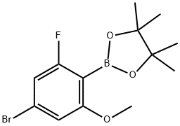 4-Bromo-2-fluoro-6-methoxyphenylboronic acid pinacol ester Struktur