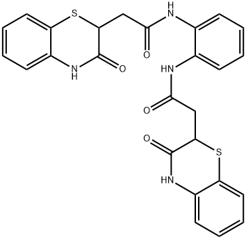 N,N-(1,2-phenylene)bis(2-(3-oxo-3,4-dihydro-2H-benzo[b][1,4]thiazin-2-yl)acetamide) Struktur