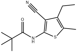 N-(3-cyano-4-ethyl-5-methylthiophen-2-yl)-2,2-dimethylpropanamide Struktur