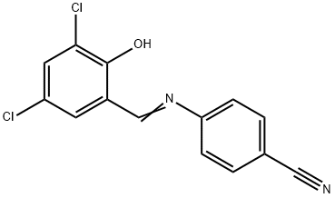 4-[(3,5-dichloro-2-hydroxybenzylidene)amino]benzonitrile Struktur