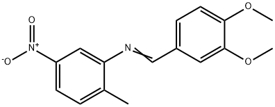 N-(3,4-dimethoxybenzylidene)-2-methyl-5-nitroaniline Struktur