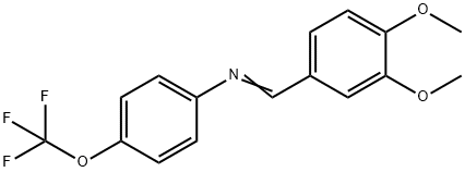 N-(3,4-dimethoxybenzylidene)-4-(trifluoromethoxy)aniline Struktur