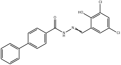 N'-(3,5-dichloro-2-hydroxybenzylidene)-4-biphenylcarbohydrazide Struktur