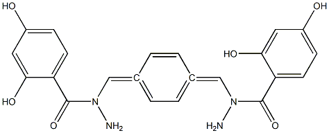 N',N''-[1,4-phenylenedi(methylylidene)]bis(2,4-dihydroxybenzohydrazide) Struktur