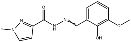 N'-(2-hydroxy-3-methoxybenzylidene)-1-methyl-1H-pyrazole-3-carbohydrazide Struktur