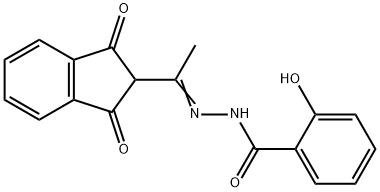 N'-[1-(1,3-dioxo-2,3-dihydro-1H-inden-2-yl)ethylidene]-2-hydroxybenzohydrazide Struktur