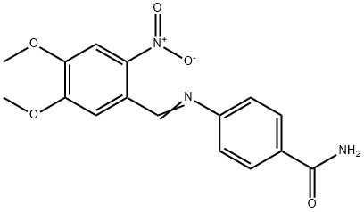 4-[(4,5-dimethoxy-2-nitrobenzylidene)amino]benzamide Struktur