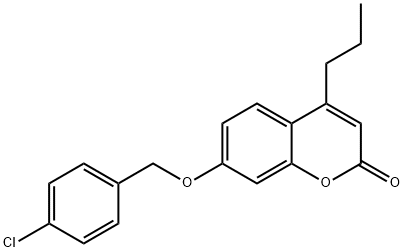 7-((4-chlorobenzyl)oxy)-4-propyl-2H-chromen-2-one Struktur