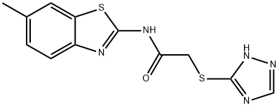 N-(6-methyl-1,3-benzothiazol-2-yl)-2-(1H-1,2,4-triazol-5-ylsulfanyl)acetamide Struktur