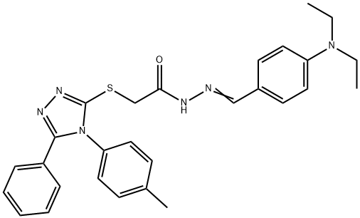 N-[(E)-[4-(diethylamino)phenyl]methylideneamino]-2-[[4-(4-methylphenyl)-5-phenyl-1,2,4-triazol-3-yl]sulfanyl]acetamide Struktur