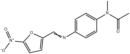 N-methyl-N-(4-{[(5-nitro-2-furyl)methylene]amino}phenyl)acetamide Struktur