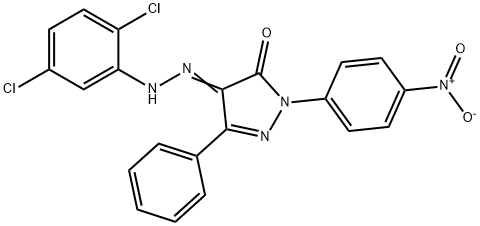 4-[(2,5-dichlorophenyl)hydrazono]-2-(4-nitrophenyl)-5-phenyl-2,4-dihydro-3H-pyrazol-3-one Struktur