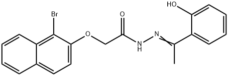 2-[(1-bromo-2-naphthyl)oxy]-N'-[1-(2-hydroxyphenyl)ethylidene]acetohydrazide Struktur