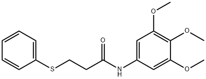 3-phenylsulfanyl-N-(3,4,5-trimethoxyphenyl)propanamide Struktur