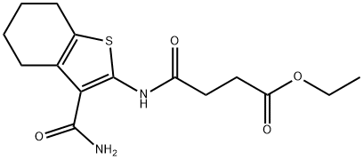 ethyl 4-{[3-(aminocarbonyl)-4,5,6,7-tetrahydro-1-benzothien-2-yl]amino}-4-oxobutanoate Struktur