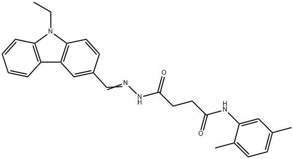 N-(2,5-dimethylphenyl)-4-{2-[(9-ethyl-9H-carbazol-3-yl)methylene]hydrazino}-4-oxobutanamide Struktur