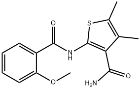 2-[(2-methoxybenzoyl)amino]-4,5-dimethylthiophene-3-carboxamide Struktur