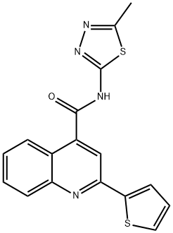 N-(5-methyl-1,3,4-thiadiazol-2-yl)-2-thiophen-2-ylquinoline-4-carboxamide Struktur