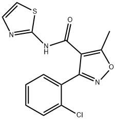 3-(2-chlorophenyl)-5-methyl-N-(1,3-thiazol-2-yl)-1,2-oxazole-4-carboxamide Struktur