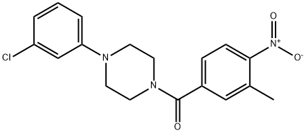 [4-(3-chlorophenyl)piperazin-1-yl]-(3-methyl-4-nitrophenyl)methanone Struktur