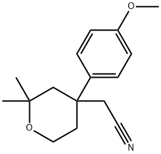 [4-(4-methoxyphenyl)-2,2-dimethyltetrahydro-2H-pyran-4-yl]acetonitrile Struktur