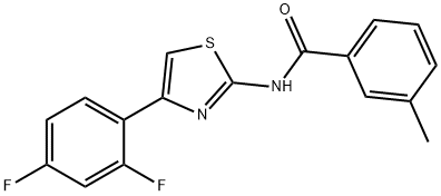 N-[4-(2,4-difluorophenyl)-1,3-thiazol-2-yl]-3-methylbenzamide Struktur