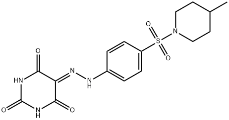 5-({4-[(4-methyl-1-piperidinyl)sulfonyl]phenyl}hydrazono)-2,4,6(1H,3H,5H)-pyrimidinetrione Struktur