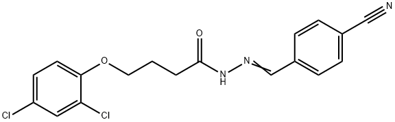 N'-(4-cyanobenzylidene)-4-(2,4-dichlorophenoxy)butanohydrazide Struktur