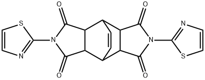 2,6-di(thiazol-2-yl)-3a,4,4a,7a,8,8a-hexahydro-4,8-ethenopyrrolo[3,4-f]isoindole-1,3,5,7(2H,6H)-tetraone Struktur