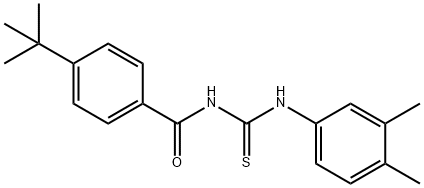 4-tert-butyl-N-{[(3,4-dimethylphenyl)amino]carbonothioyl}benzamide Struktur