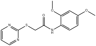 N-(2,4-dimethoxyphenyl)-2-(pyrimidin-2-ylthio)acetamide Struktur