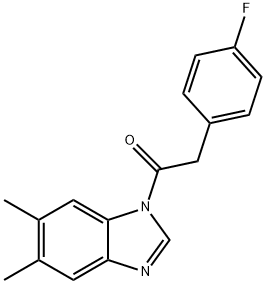 1-(5,6-dimethylbenzimidazol-1-yl)-2-(4-fluorophenyl)ethanone Struktur