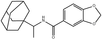 N-[1-(tricyclo[3.3.1.1~3,7~]dec-1-yl)ethyl]-1,3-benzodioxole-5-carboxamide Struktur