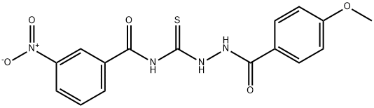 N-{[2-(4-methoxybenzoyl)hydrazino]carbonothioyl}-3-nitrobenzamide Struktur