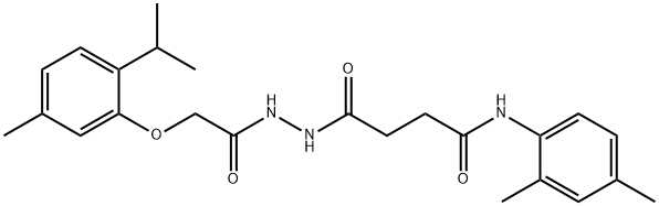 N-(2,4-dimethylphenyl)-4-{2-[(2-isopropyl-5-methylphenoxy)acetyl]hydrazino}-4-oxobutanamide Struktur