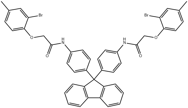 N,N'-[9H-fluorene-9,9-diylbis(4,1-phenylene)]bis[2-(2-bromo-4-methylphenoxy)acetamide] Struktur