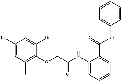 2-{[(2,4-dibromo-6-methylphenoxy)acetyl]amino}-N-phenylbenzamide Struktur