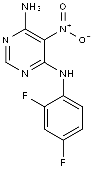 N4-(2,4-difluorophenyl)-5-nitropyrimidine-4,6-diamine Struktur