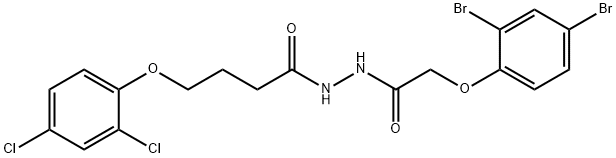 N'-[(2,4-dibromophenoxy)acetyl]-4-(2,4-dichlorophenoxy)butanohydrazide Struktur