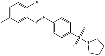 4-methyl-2-{[4-(1-pyrrolidinylsulfonyl)phenyl]diazenyl}phenol Struktur