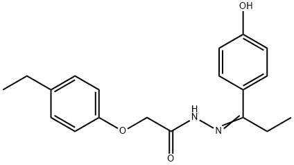 2-(4-ethylphenoxy)-N'-[1-(4-hydroxyphenyl)propylidene]acetohydrazide Struktur